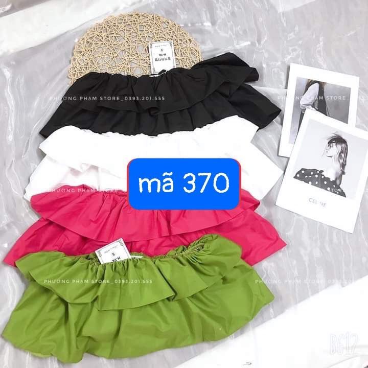 Áo thô trễ vai tầng dáng croptop khoá lưng