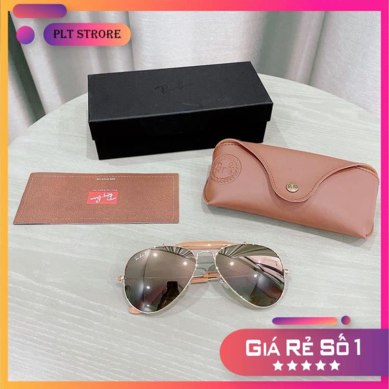 Kính Mát Rayban Aviator Crap bọc da RB3422Q 001/M9 (58-14-135) (Phân Cực) Full Box ⚜️Hàng Authentic⚜️