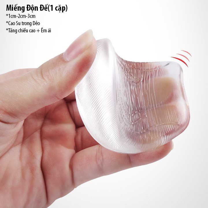 Miếng độn đế TĂNG 1-6CM dạng gel siêu êm, thoáng chân, ngăn mùi hôi