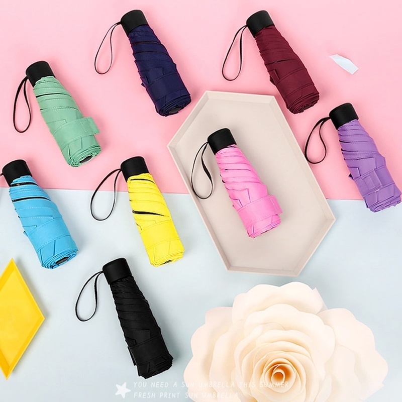 Dù Gấp Mini Chống Gió Che Mưa Nắng Dễ Thương Dành Cho Nữ