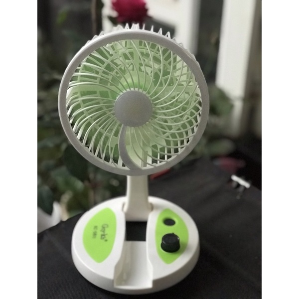 Quạt mini để bàn làm việc KC 5811  Quạt văn phòng có đèn sáng  Sạc USB  Dễ thương