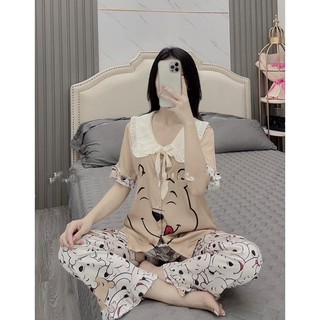 BỘ PIJAMA LỤA TAY CỘC QUẦN DÀI LỤA LATIN LOẠI 1
