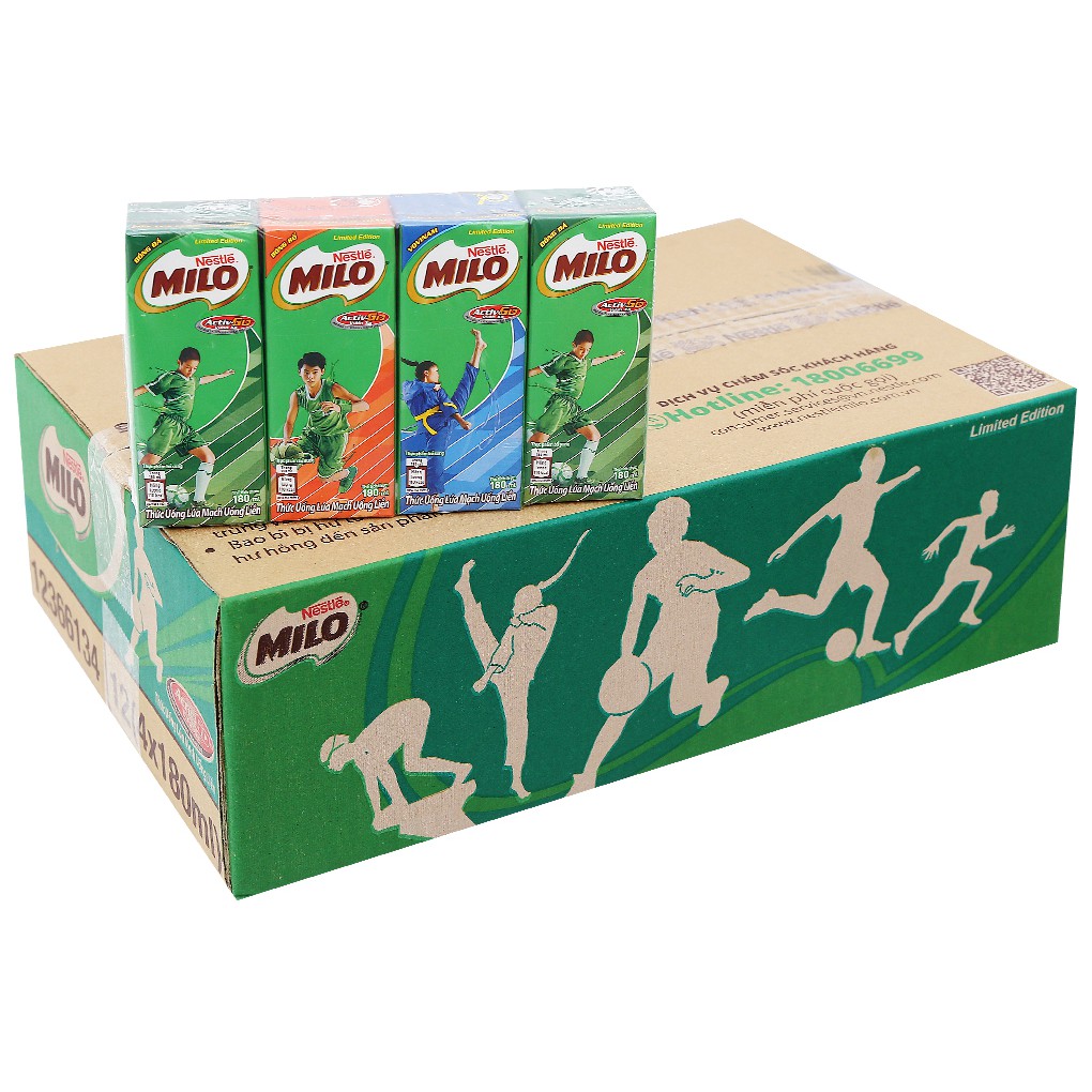 HSD12/2019 _ Thùng 12 Lốc sữa Milo uống liền hộp 180ml