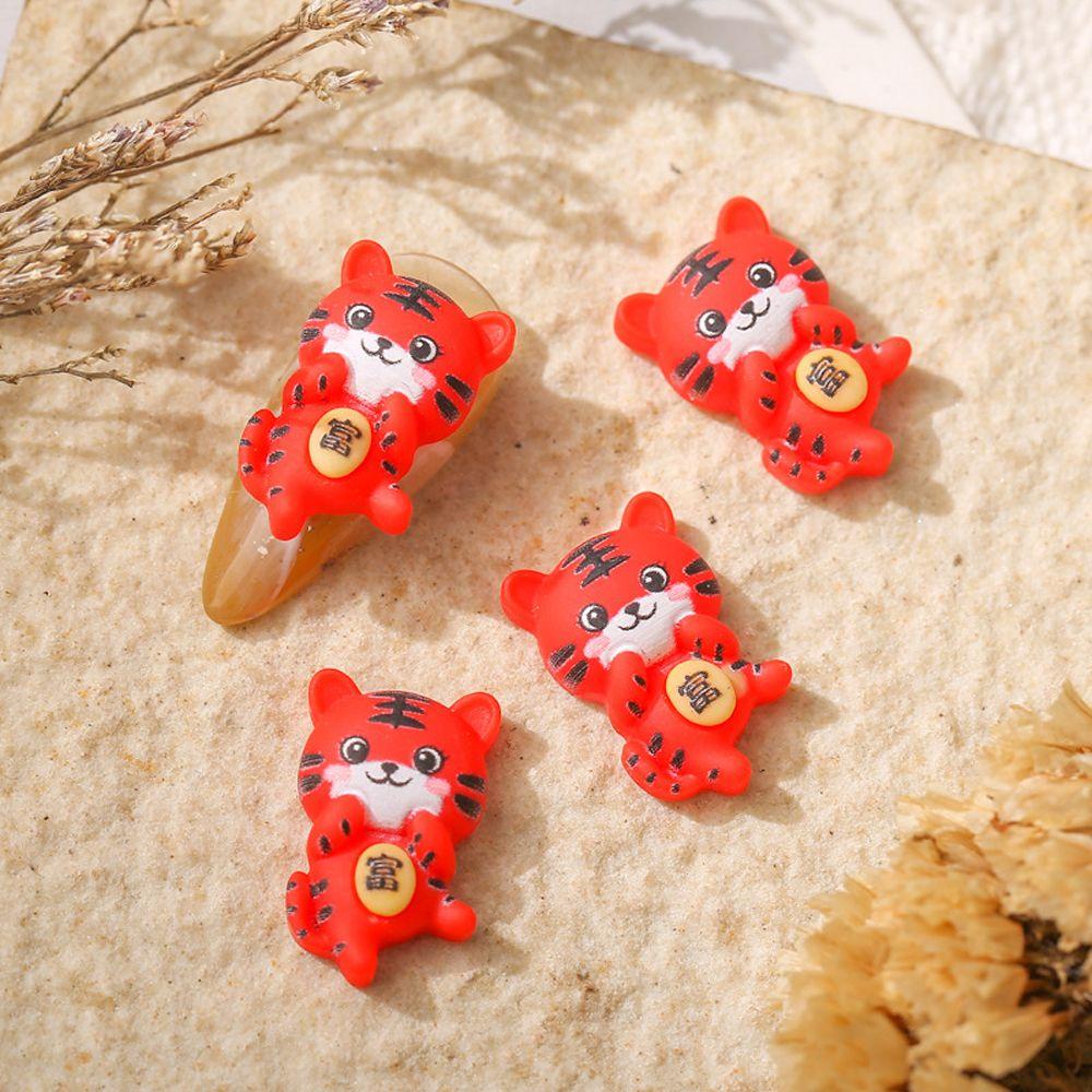 Phụ Kiện Trang Trí Móng Tay Hình Hổ Hoạt Hình Dễ Thương DIY