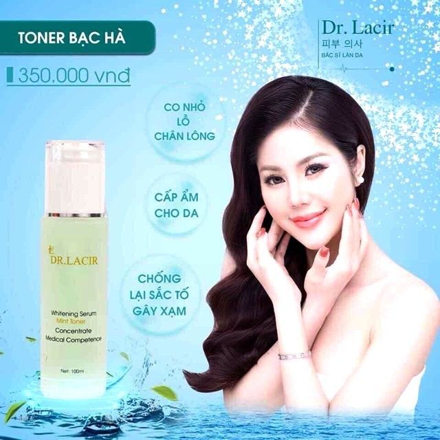 Toner dưỡng ẩm Dr. Lacir Mint Crystal giúp se khít lỗ chân lông làm trắng da thơm mát bạc hà 100ml LM16