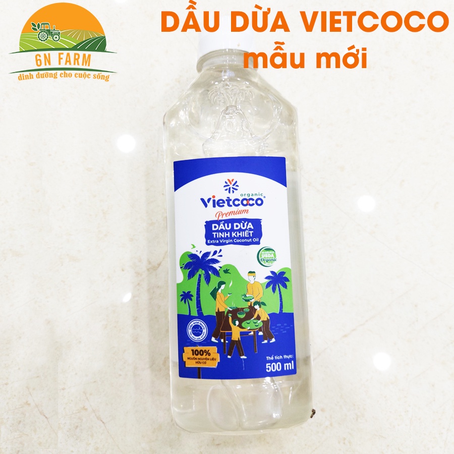 DẦU DỪA TINH KHIẾT HỮU CƠ NGUYÊN CHẤT ÉP LẠNH VIETCOCO - CHAI 1 LIT