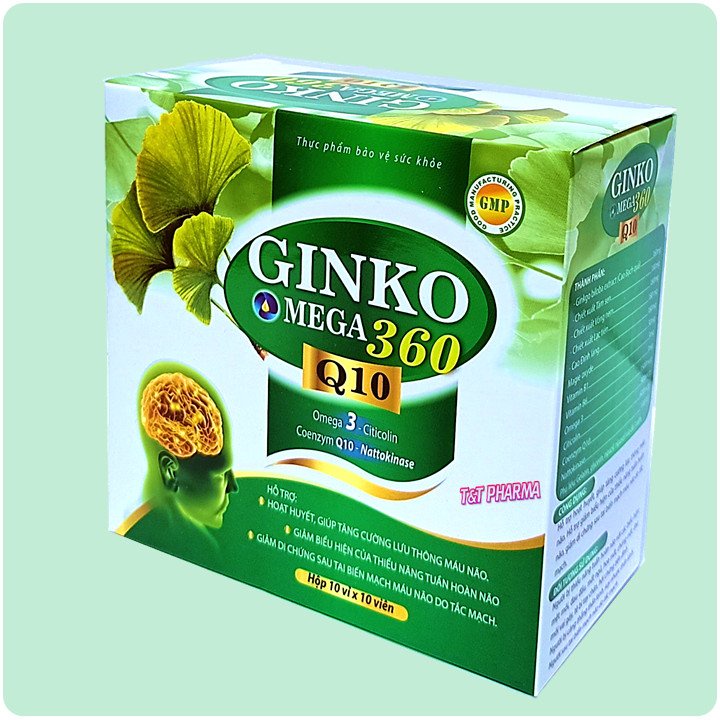 Viên Uống Bổ Não Ginko Omega 369 Q10-Giúp Tăng Cường Tuần Hoàn Não, Hỗ Trợ Giảm Thiểu Năng Tuần Hoàn Não