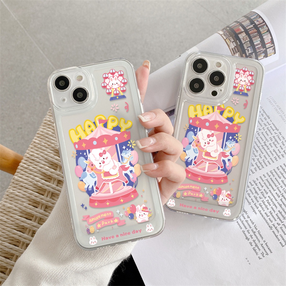Ốp Điện Thoại Chống Sốc Họa Tiết Thỏ Cho IPhone 11 13 12 X XS Pro Max XR 12 13