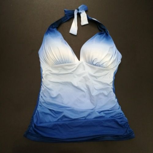 Đồ bơi nữ Bleu cổ yếm màu xanh pha trắng RBHO18486 ( TH8948 )