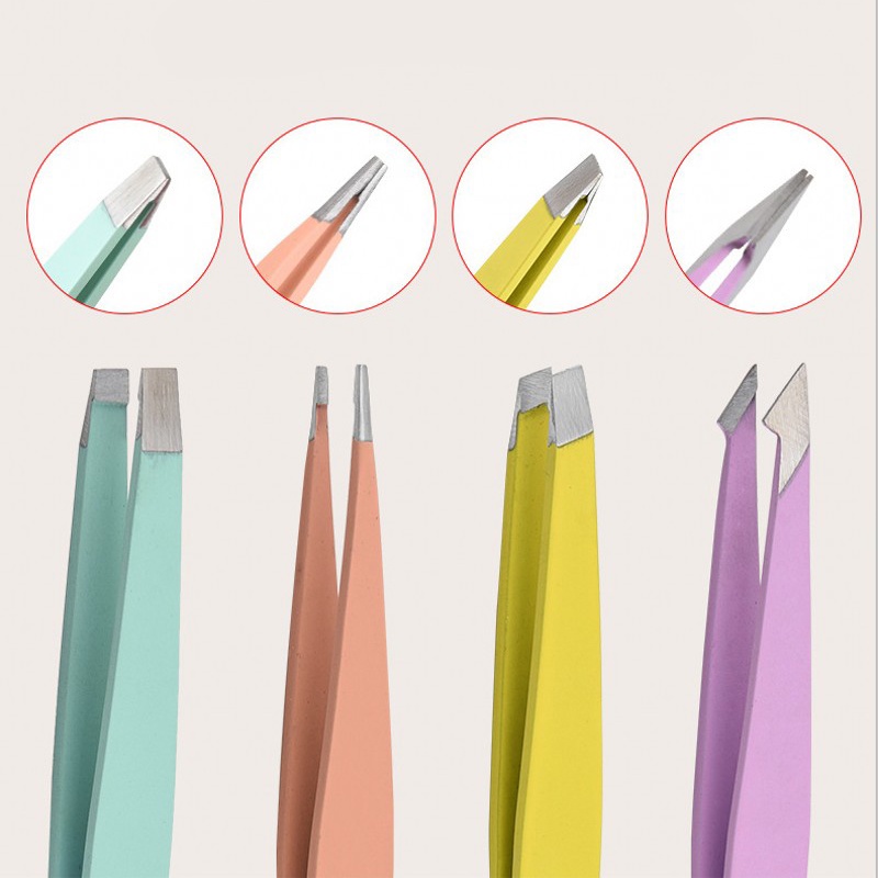 1 Nhíp Nhổ Lông Mày Bằng Thép Không Gỉ Màu Sắc Macaron