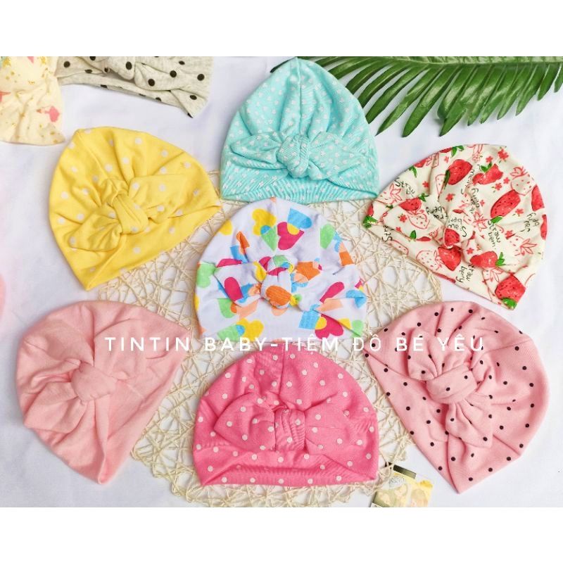 Mũ turban cho bé gái 3 tháng đến 1 tuổi (5-10kg) ( chọn mẫu)