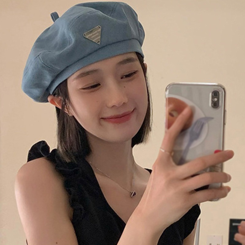 Mũ Beret Denim Mỏng Phong Cách Hàn Quốc Cho Nữ