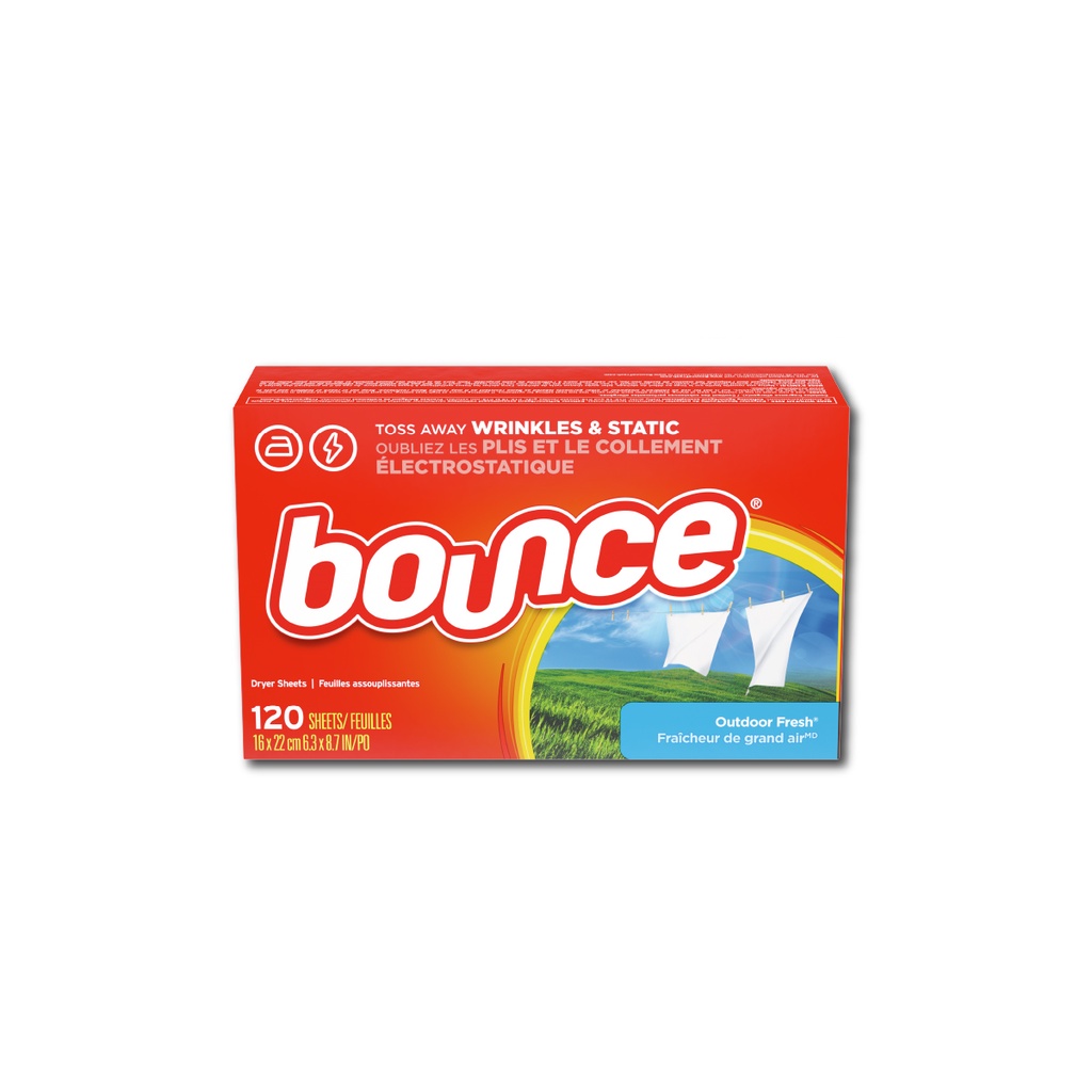 Bộ 3 Giấy thơm Bounce SHEETS Outdoor Fresh 120 Tờ