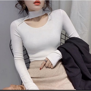 Áo len mỏng dài tay cổ chocker