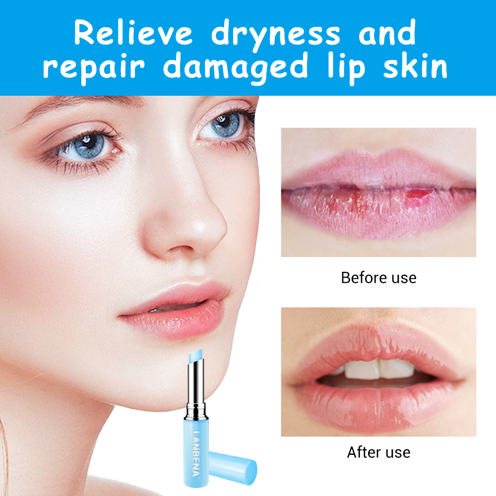 Set 2 Son Dưỡng Môi Lanbena Chứa Hyaluronic Acid/ Hoa Hồng Dưỡng Ẩm Tẩy Tế Bào Chết Thay Đổi Màu Sắc Theo Nhiệt Độ 1.8g