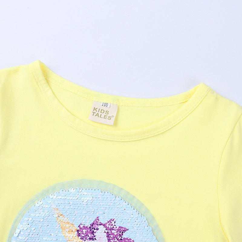 Áo Thun Cotton Tay Ngắn In Hình Mèo Dễ Thương Cho Bé Gái 1-8 Tuổi