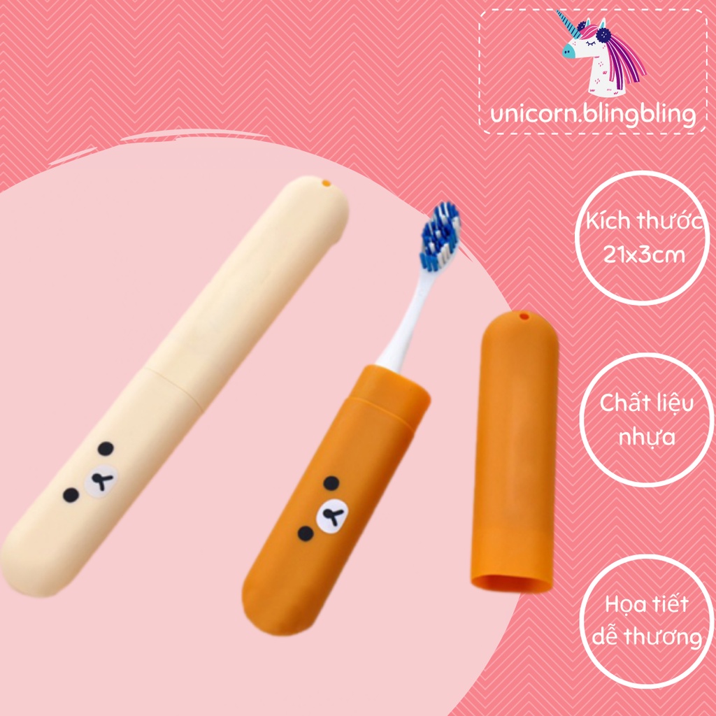 Hộp Đựng Bàn Chải Đánh Răng Du Lịch Hình Gấu Riku Và Gấu Trúc