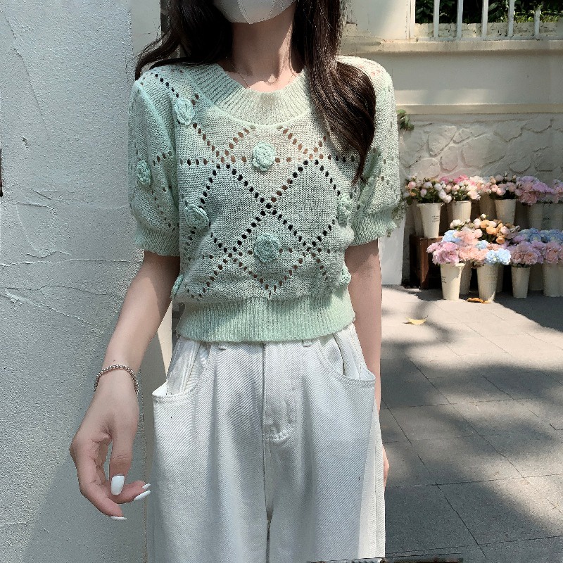 【ZHELIHANGFEI】Áo Thun Tay Ngắn Họa Tiết Hoa Thời Trang Cho Nữ