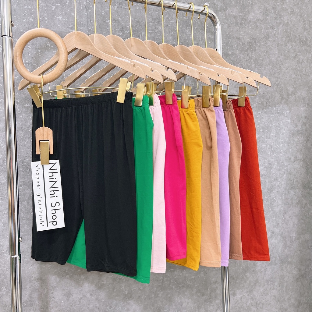 Quần ngố legging cạp cao siêu co giãn, Quần legging đen co giãn mạnh QS0609 - NhiNhi Shop