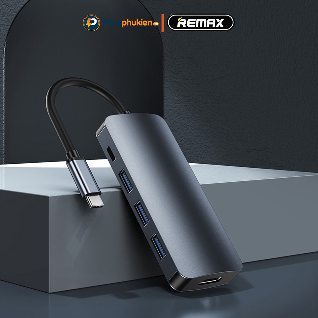 Hub chuyển đổi đa năng 9 in 1 Remax RU-U91 cổng chia usb mở rộng kết nối chuyển đổi cho Mac và Laptop Phúc Phụ Kiện