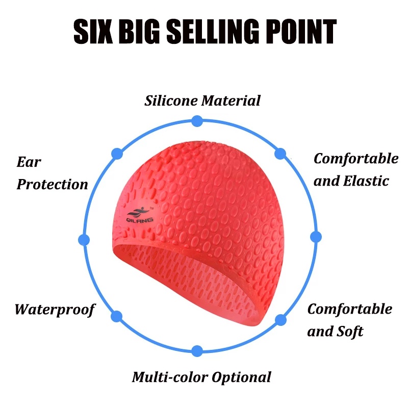 Mũ Bơi Silicone Co Giãn Thoải Mái Chống Thấm Nước Dành Cho Người Lớn