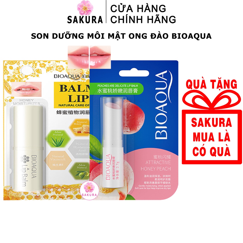 Son dưỡng môi không màu BIOAQUA ONESPRING IMAGES dưỡng ẩm chống nứt nẻ môi nội địa trung SAKURA 3g