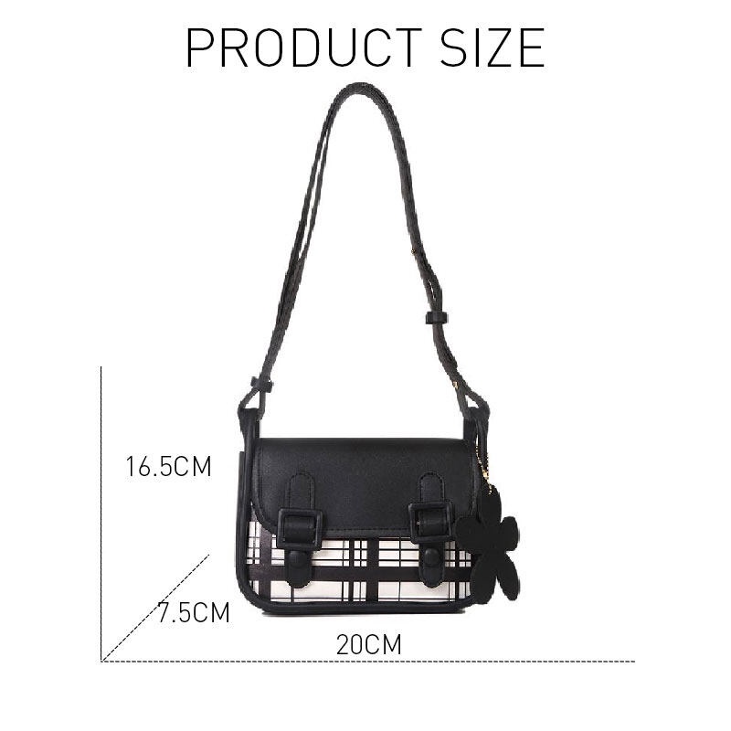 Túi đeo chéo YADOU da PU họa tiết sọc caro ngọt ngào dành cho nữ