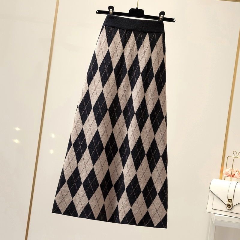 Chân Váy Len Dài Lưng Cao Thời Trang Thu Đông Hàn Quốc 2023 Cho Nữ