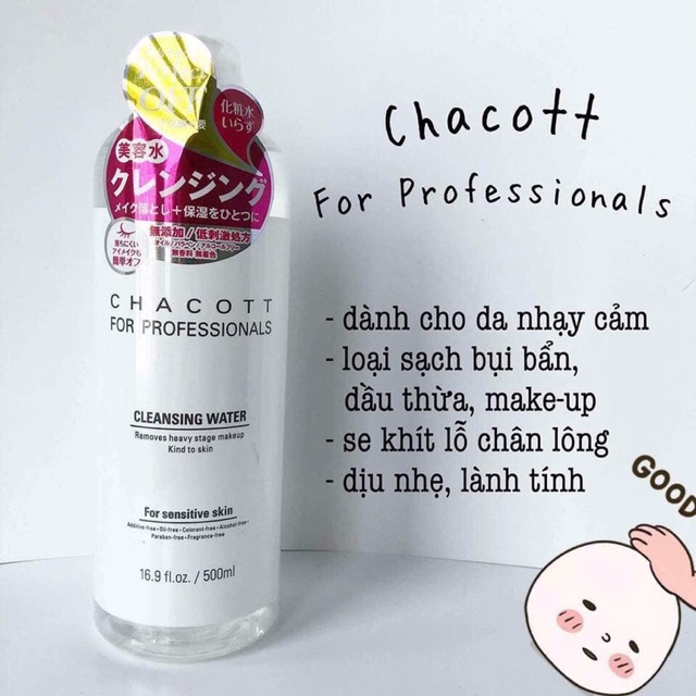 Nước tẩy trang Chacott micellar water 500ml