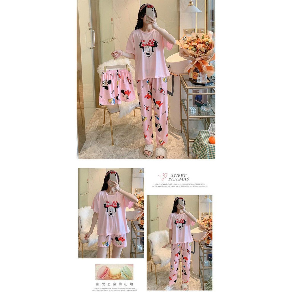 Đồ Bộ Thun Cotton Dài Mặc Ở Nhà Nữ - Bộ Quần Áo Ngủ Nữ Cộc Tay Mặc Nhà Thu Đông Bigsize, Nhiều Mẫu Dễ Thương | BigBuy360 - bigbuy360.vn