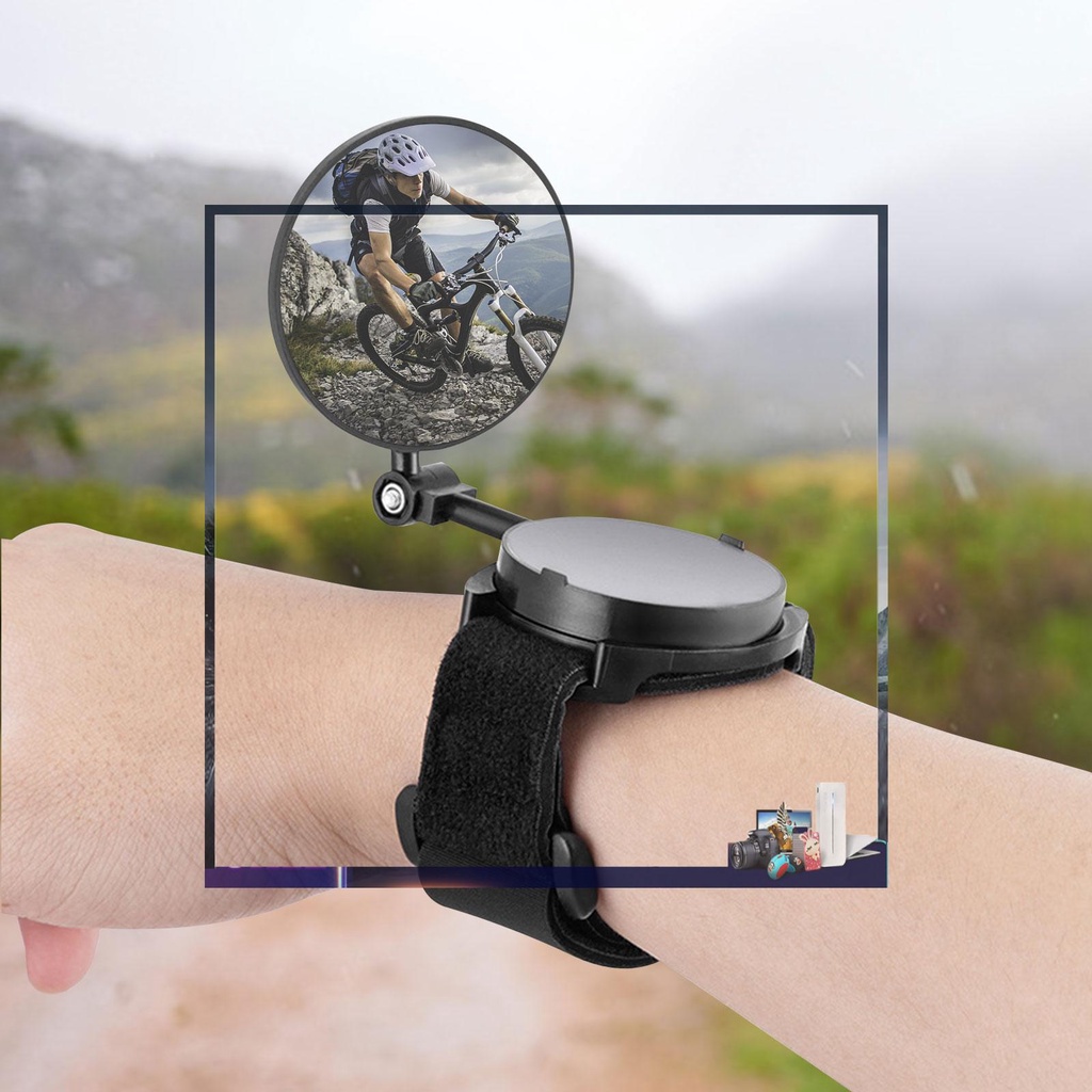 Kính Chiếu Hậu Kèm Dây Đeo Cổ Tay Điều Chỉnh Được Cho Xe Đạp