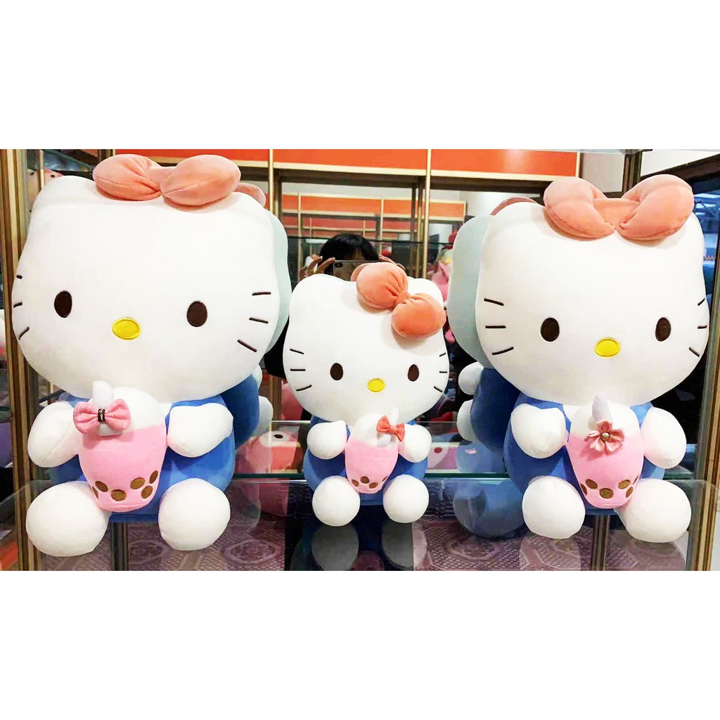 Gấu bông hello kitty trà sữa con mèo bông trắng dễ thương