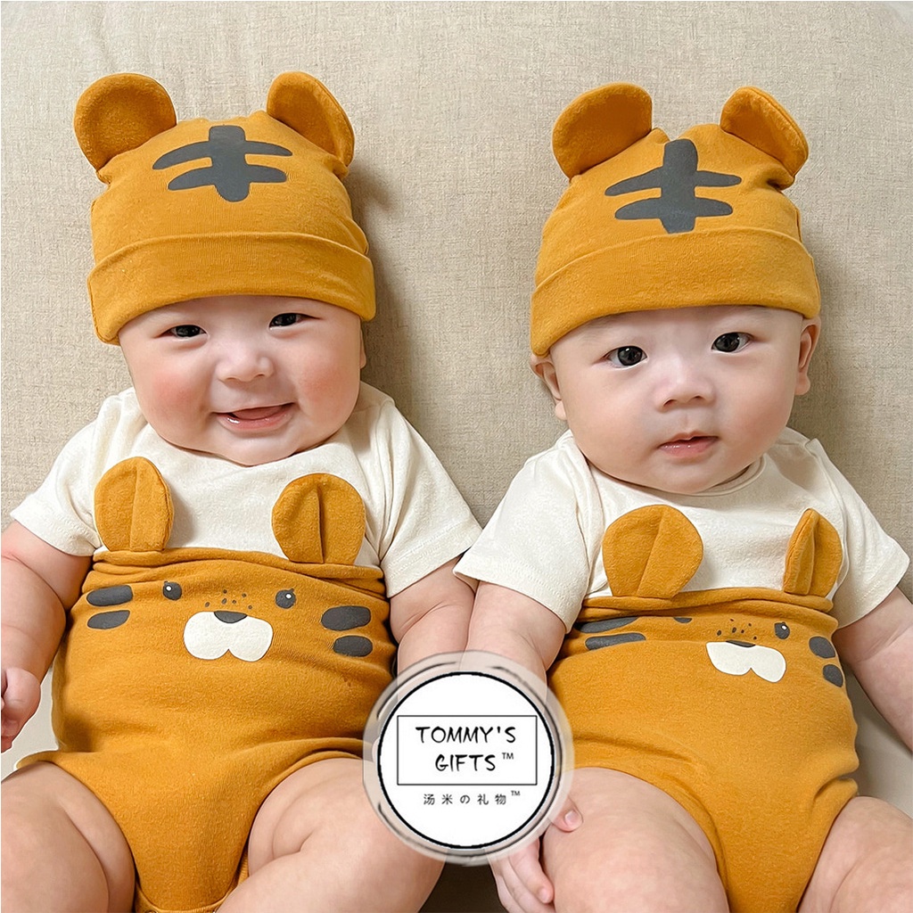 QA 08: Bộ body hổ kèm mũ ngắn tay cực xinh cho bé