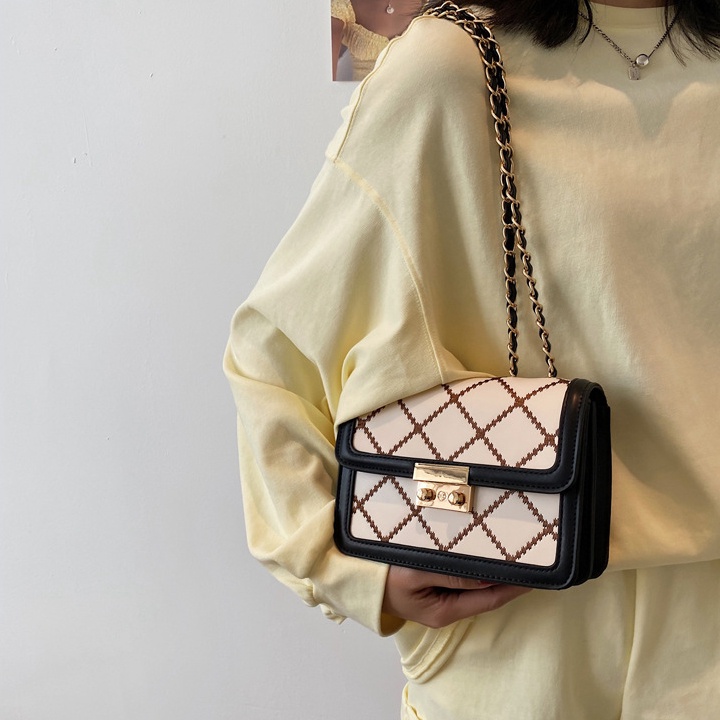 Túi xách nữ đeo chéo vân caro kiểu dáng công sở đi tiệc Sanbox Shop thời trang cao cấp phong cách basic