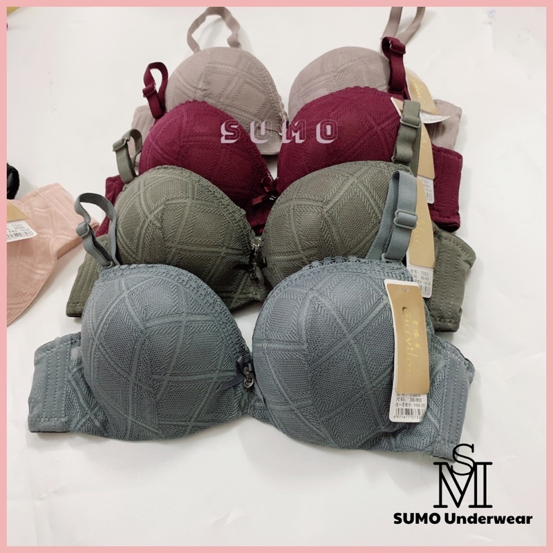 Áo lót ren mềm nâng đẩy ngực, có gọng định hình chống chảy xệ. SUMO Underwear-7326,7323