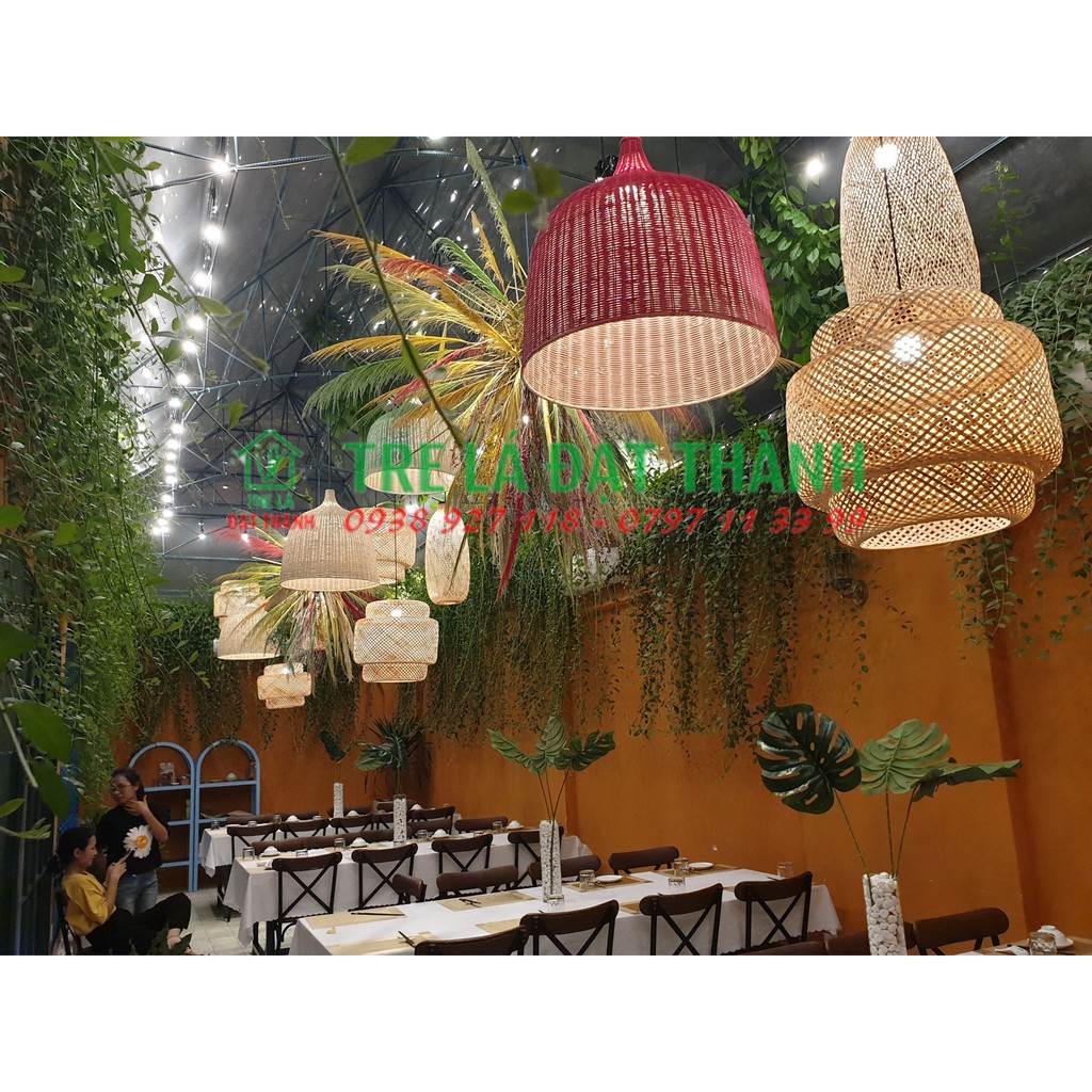 Đèn tre, lồng mây tre đèn trụ - Hàng xuất khẩu loại đẹp