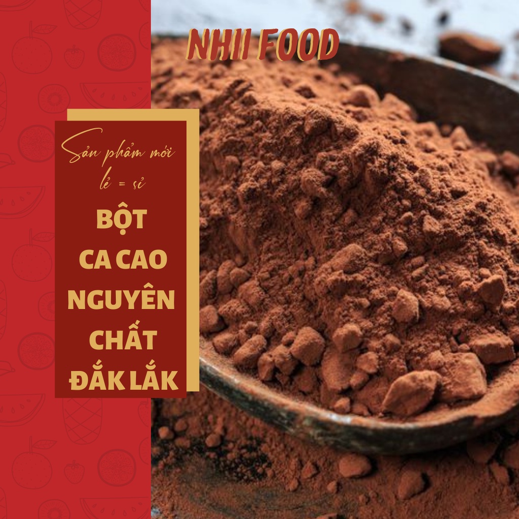 500GR Bột cacao Đắk Lắk nguyên chất NHII FOOD thực phẩm sạch nhà làm