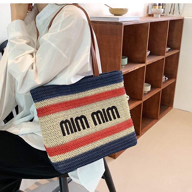 Túi Cói Đeo Vai Thời Trang Mùa Hè 2022 Sức Chứa Lớn Cho Nữ