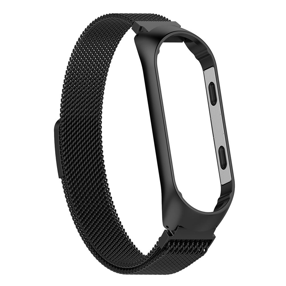 [Chất lượng cao] Dây đeo bằng thép không gỉ Milanese w / Frame cho Xiaomi MI Band 3 L