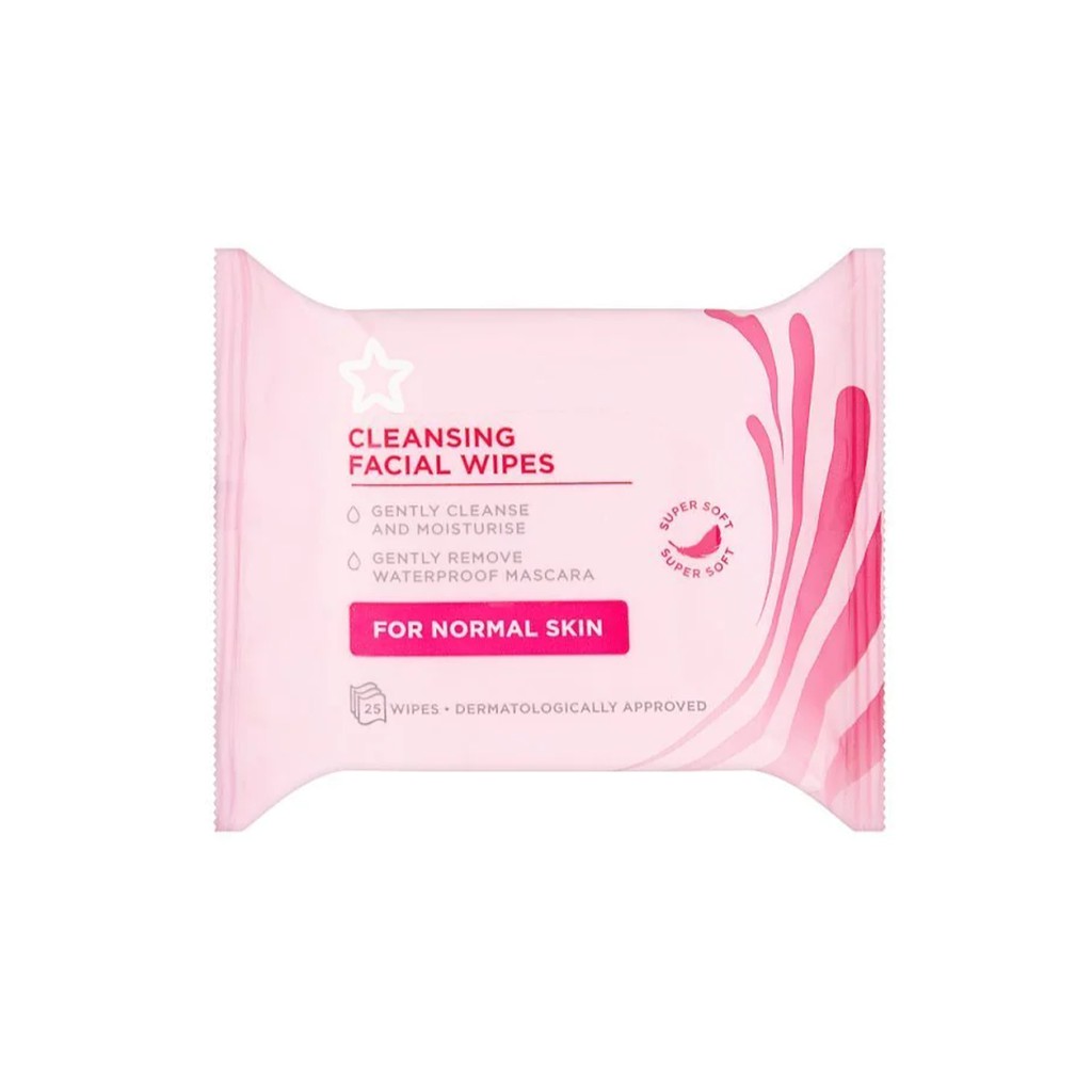 [TOP 1 SHOPEE] Giấy tẩy trang  Superdrug Cleansing Facial Wipes - 25 tờ (Bill Anh)