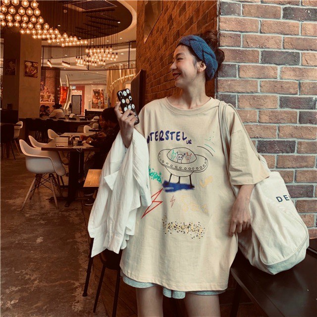 Áo phông form rộng tay lỡ unisex - sư tử biển cute - Sỉ số lượng lớn