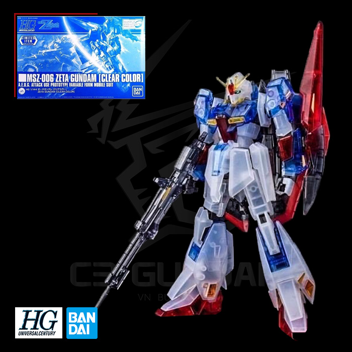 MÔ HÌNH LẮP RÁP GUNDAM BANDAI HG 1/144 MSZ-006 ZETA GUNDAM (CLEAR COLOR) [LIMITED ITEM] HGUC GUNPLA TỪ NHẬT BẢN