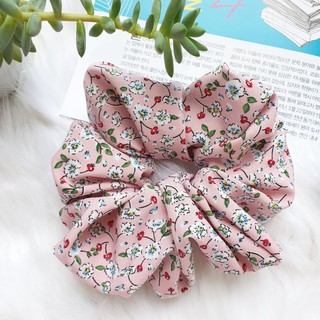 CỘT TÓC SCRUNCHIES LỤA HOA CHERRY NHÍ TO DÚN NHIỀU CJ5