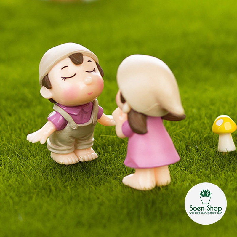 |FREESHIP| CẶP ĐÔI LÀM VƯỜN- Phụ kiện trang trí cây xanh để bàn làm việc, mô hình trang trí cho bể cá, tiểu cảnh