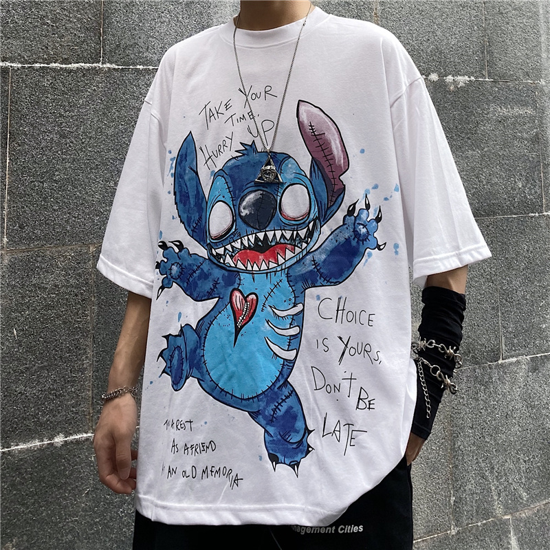 Áo phông nam, áo phông nam form rộng tay lỡ ulzzang màu đen trắng hiphop thời trang đường phố hàn quốc | BigBuy360 - bigbuy360.vn