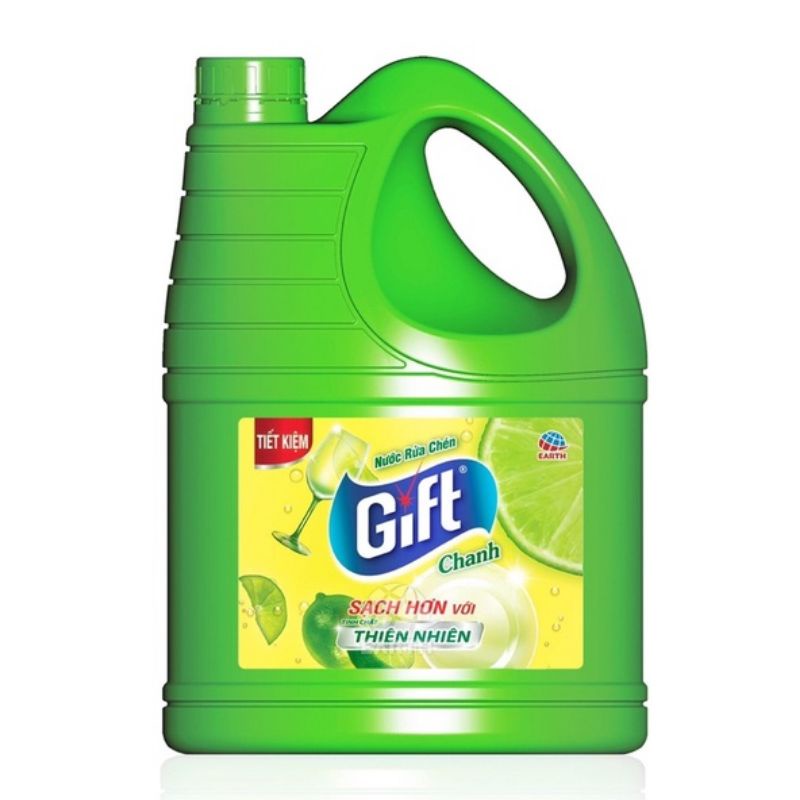 Nước rửa chén Gift 1kg5 can lớn tiết kiệm tiện lợi siêu sạch không hại da tay thơm mát