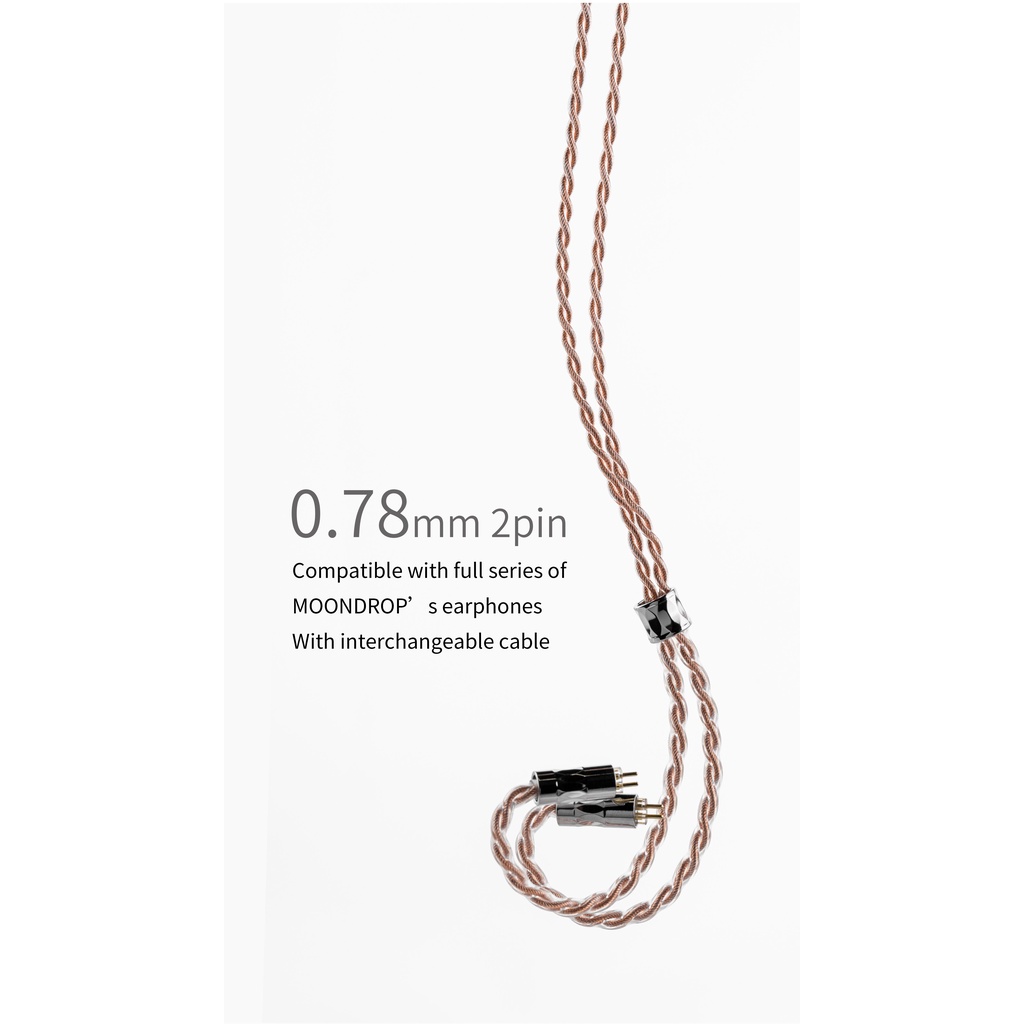 MOONDROP LINE T 6N Đồng pha lê đơn 196 lõi Litz 0,78mm Cấu trúc 2Pin Cáp nâng cấp tai nghe