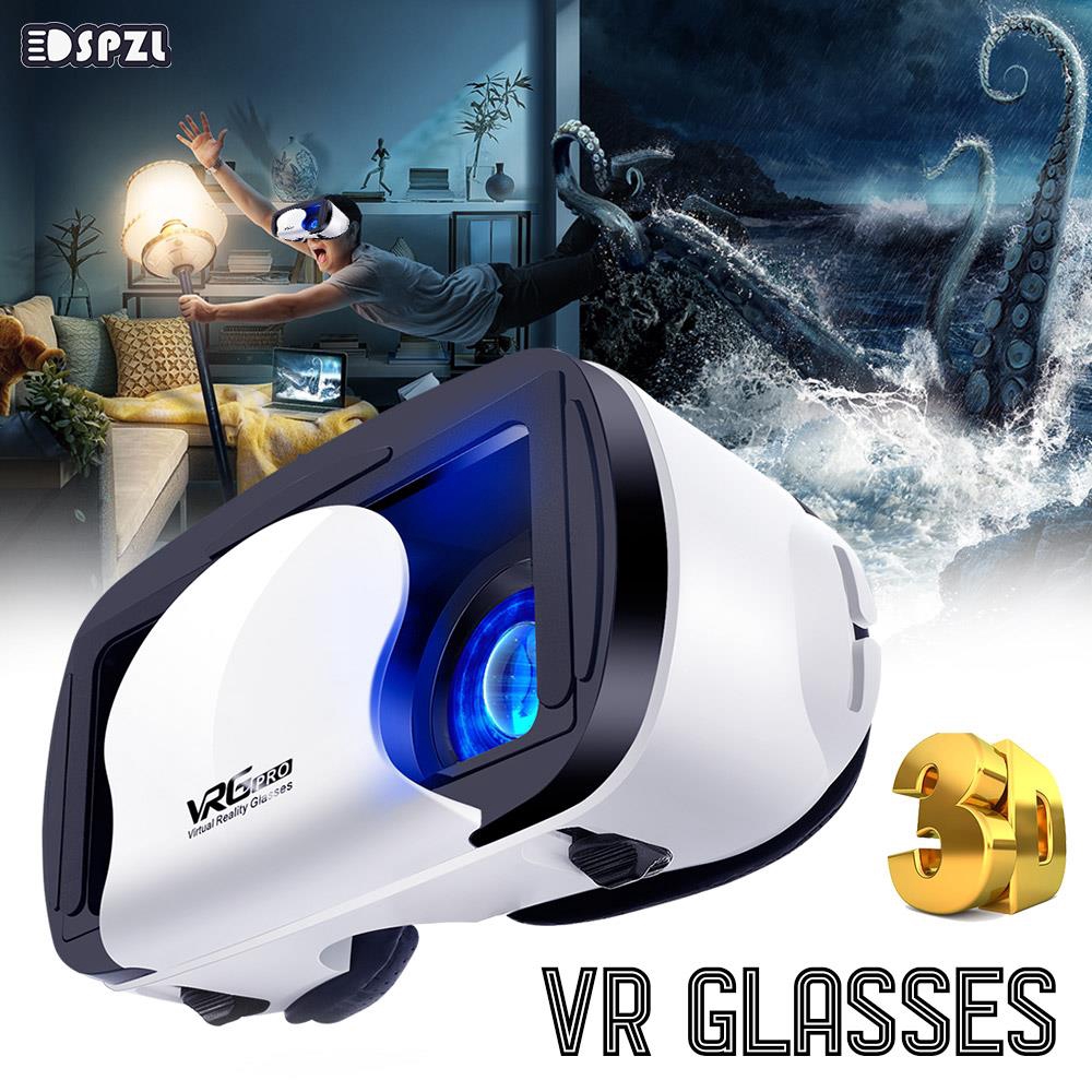 VR Headset Glasses 3D VR Glasses Virtual Reality Glasses Aspheric Lens Head-Mounted Mobile Phone Focus Adjustment