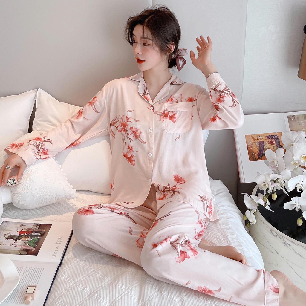 Pajamas Đồ Ngủ Mặc Nhà Lụa Mềm Mịn FreeSize AMANTA AMTPY018