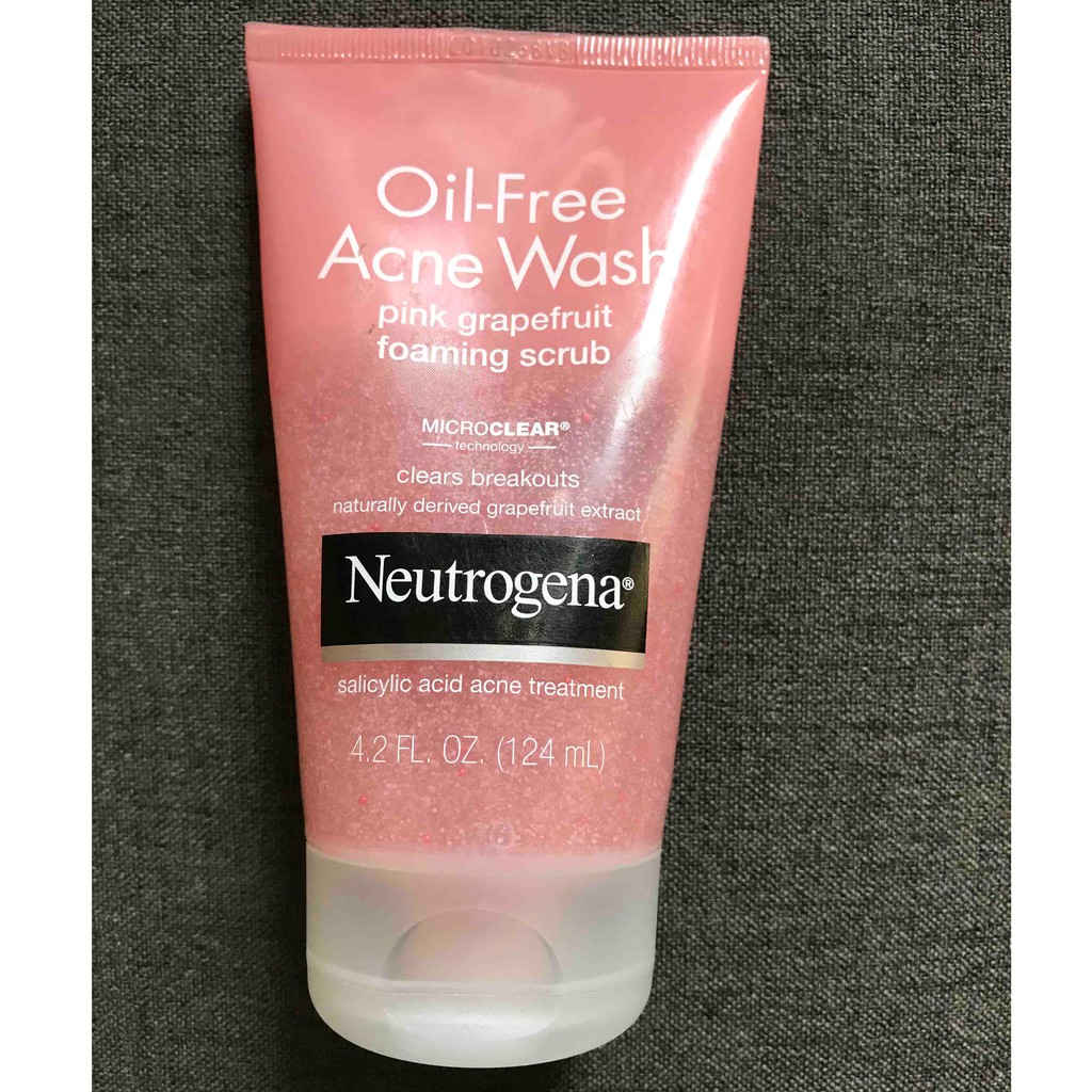 Sữa rửa mặt sạch mụn Neutrogena Oil Free Acne Wash Pink Grapefruit foaming scrub